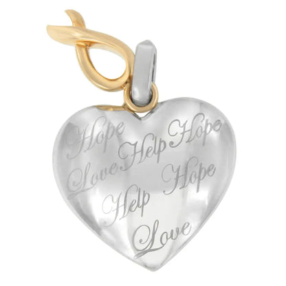 10K Yellow Gold Over Silver Heart Pendant Necklace - Bijoux-NYC Direct