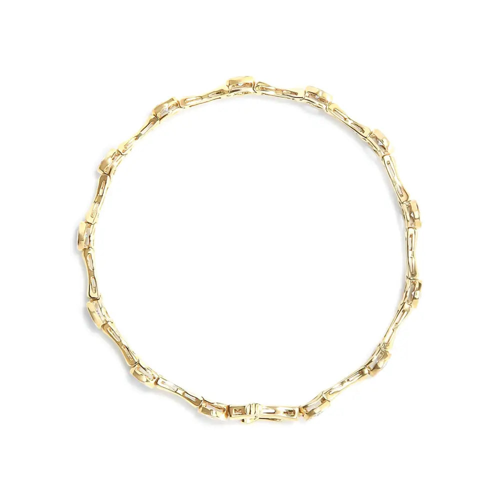 1.0 cttw diamond station bracelet in 10k yellow gold over sterling silver bijoux-nyc direct