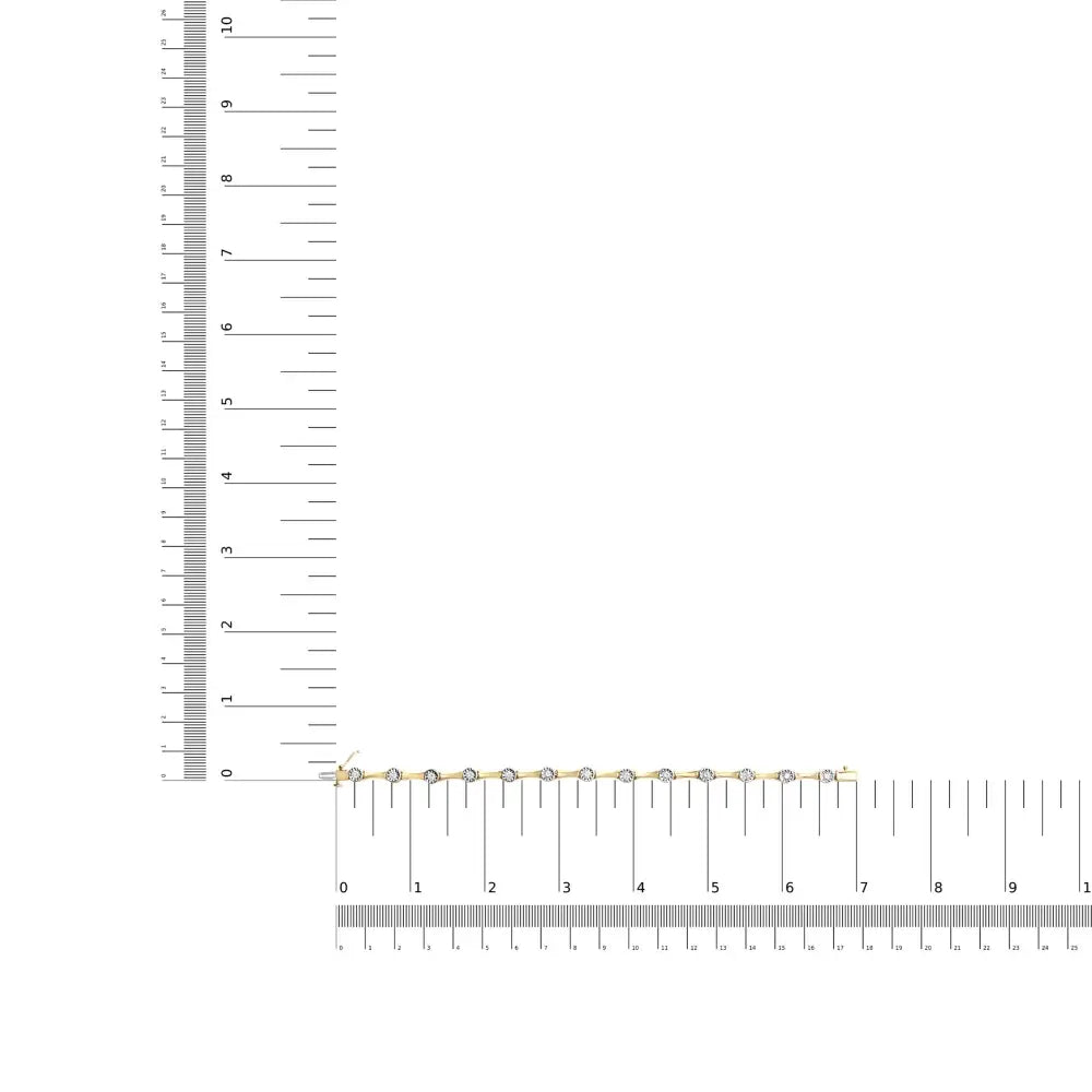 1.0 cttw diamond station bracelet in 10k yellow gold over sterling silver bijoux-nyc direct