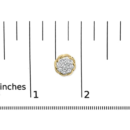 10K Yellow Gold Plated .925 Sterling Silver 1/2 Cttw Diamond Cluster Stud Earrings (J-K Color, I2-I3 Clarity) - Bijoux-NYC Direct