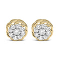 1/2 cttw diamond cluster stud earrings in 10k gold plated silver bijoux-nyc direct