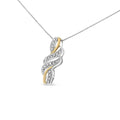 1/20 cttw diamond swirl pendant necklace in 10k yellow gold plated silver bijoux-nyc direct