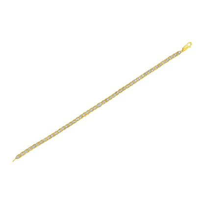 10K Yellow Gold Plated .925 Sterling Silver 1 cttw Prong-Set Diamond Pear Shape Link Bracelet (I-J Color, I1-I2 Clarity) - 7.25" - Bijoux-NYC Direct