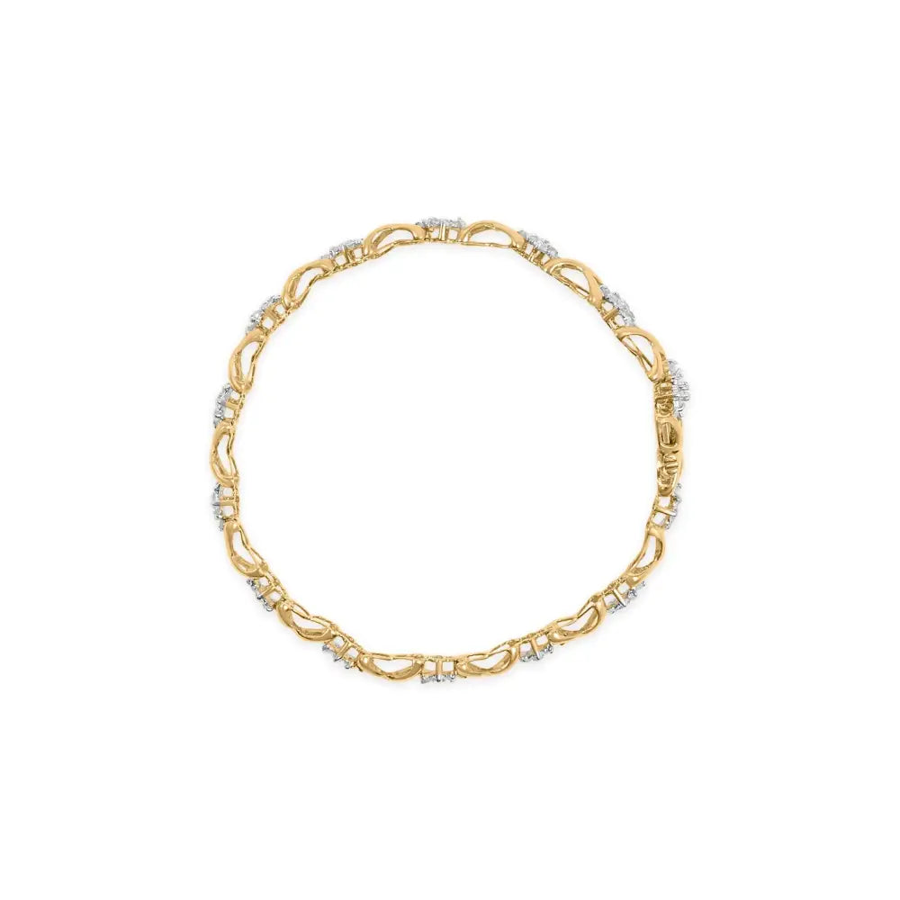 2ct diamond x link bracelet in 10k yellow gold plated sterling silver bijoux-nyc direct
