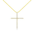 3 cttw diamond cross pendant necklace in gold-plated sterling silver bijoux-nyc direct