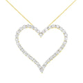 3 cttw natural diamond open heart pendant in 10k gold plated silver 18 inch bijoux-nyc direct