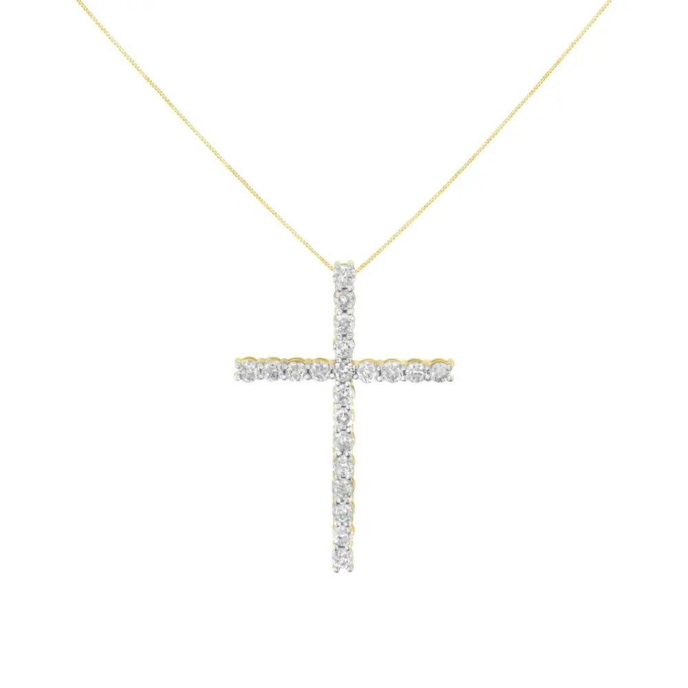 4 cttw diamond cross pendant necklace in 10k gold-plated silver bijoux-nyc direct