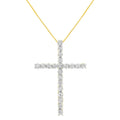 4 cttw diamond cross pendant necklace in 10k gold-plated silver bijoux-nyc direct