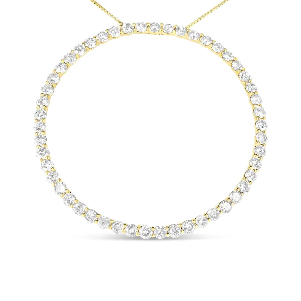 4.0 cttw diamond circle pendant in 10k gold-plated sterling silver bijoux-nyc direct