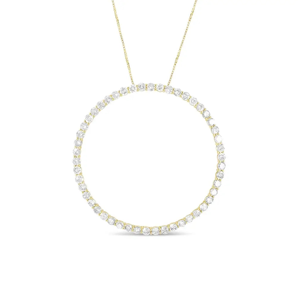 4.0 cttw diamond circle pendant in 10k gold-plated sterling silver bijoux-nyc direct
