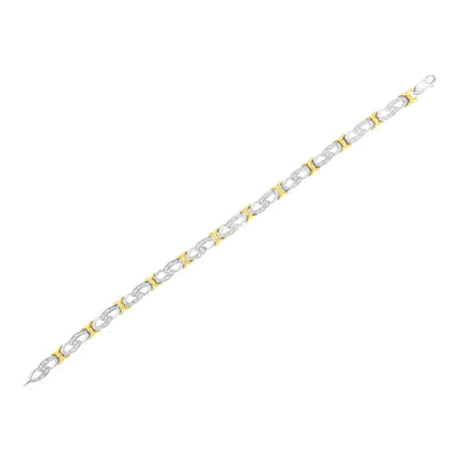 10k Yellow Gold Plated Sterling Silver 1/4 cttw Diamond Infinity and X Link Bracelet (I-J Clarity, I2-I3 Color) - Size 7.25" - Bijoux-NYC Direct