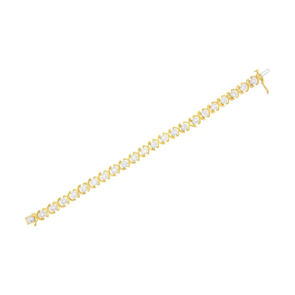 2.0 cttw diamond xoxo link bracelet in 10k gold plated silver 7.25 inch bijoux-nyc direct