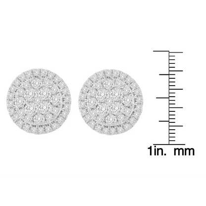 10K Yellow Gold Round Cut Diamond Earrings (1.5 cttw, H-I Color, I2-I3 Clarity) - Bijoux-NYC Direct