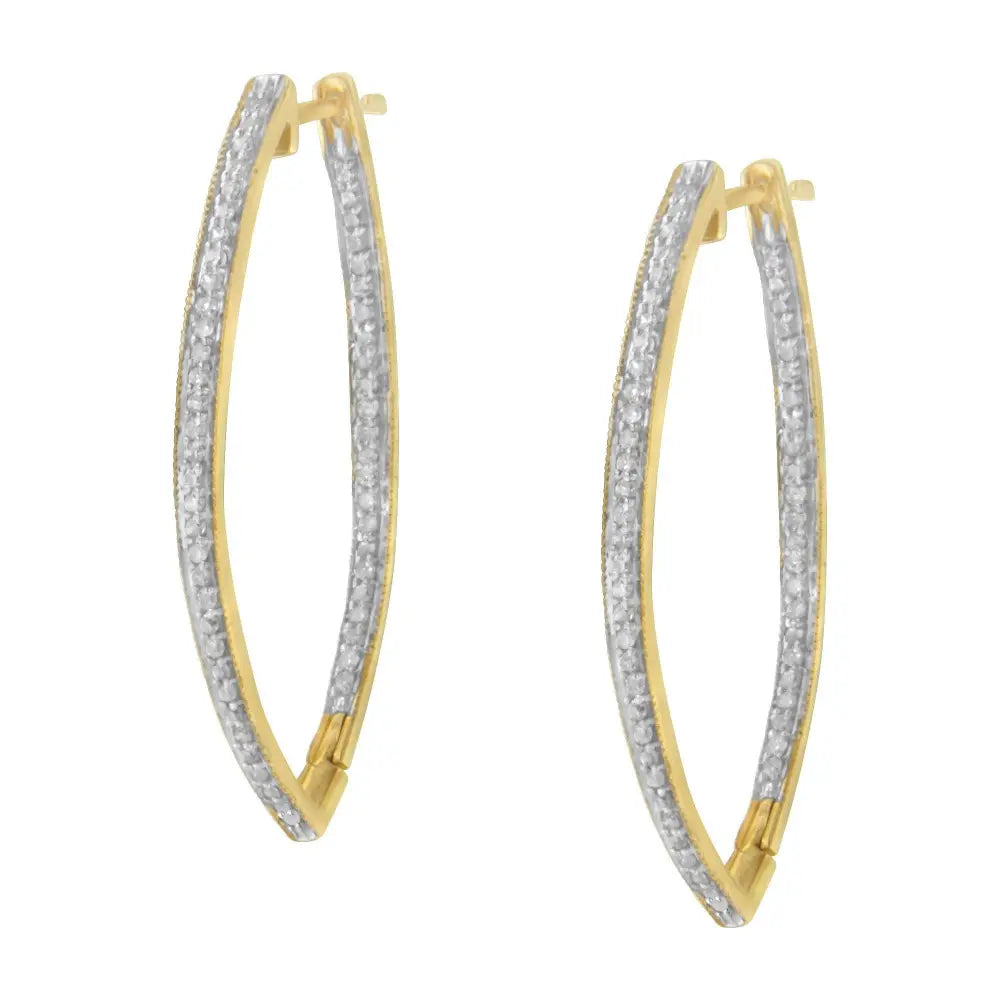 10k Yellow Gold Round Cut Diamond Earrings (1 cttw, I-J Color, I2-I3 Clarity) - Bijoux-NYC Direct
