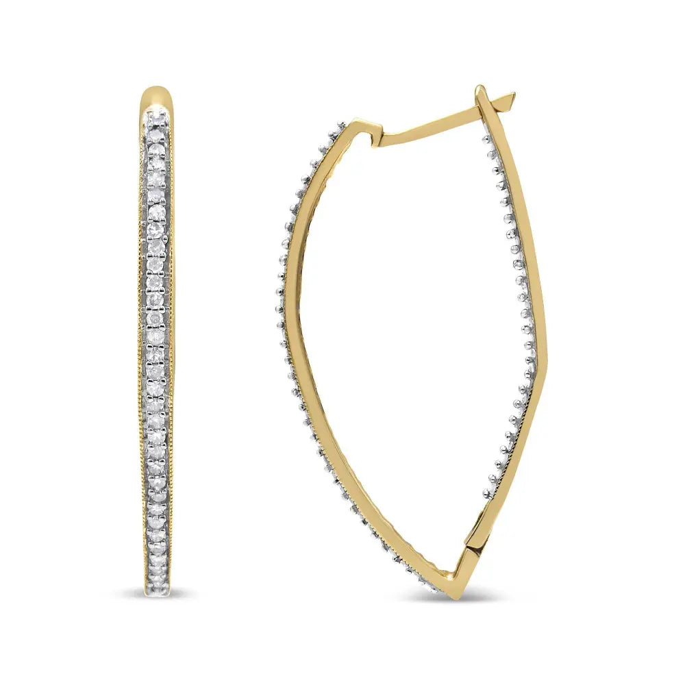 10k Yellow Gold Round Cut Diamond Earrings (1 cttw, I-J Color, I2-I3 Clarity) - Bijoux-NYC Direct