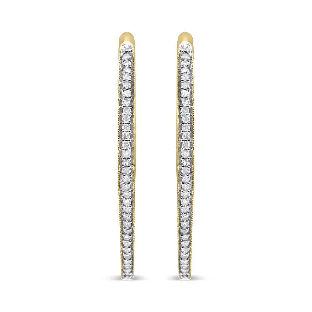 10k Yellow Gold Round Cut Diamond Earrings (1 cttw, I-J Color, I2-I3 Clarity) - Bijoux-NYC Direct