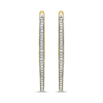 10k Yellow Gold Round Cut Diamond Earrings (1 cttw, I-J Color, I2-I3 Clarity) - Bijoux-NYC Direct