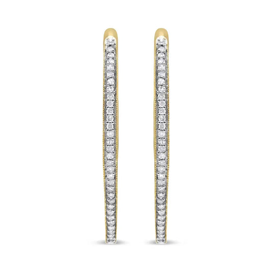 10k Yellow Gold Round Cut Diamond Earrings (1 cttw, I-J Color, I2-I3 Clarity) - Bijoux-NYC Direct