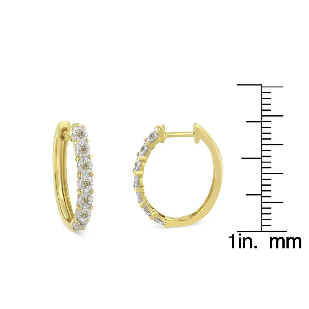10KT Two-Toned Gold Diamond Hoop Earring (1/2 cttw, J-K Color, I2-I3 Clarity) - Bijoux-NYC Direct