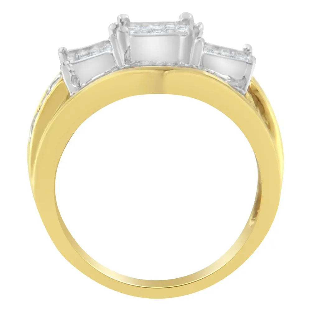 10KT Two-Toned Gold Diamond Ring (1 cttw, H-I Color, SI1-SI2 Clarity) - Bijoux-NYC Direct