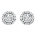 1/2 cttw round diamond double halo stud earrings in 10k white gold bijoux-nyc direct