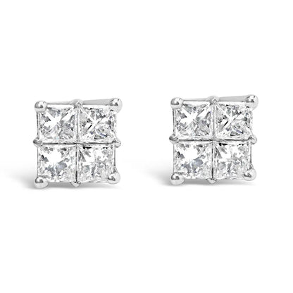 10KT White Gold Diamond Composite Stud Earring (1/4 cttw, H-I Color, I1-I2 Clarity) - Bijoux-NYC Direct