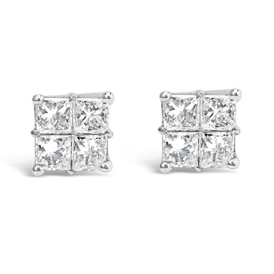 10KT White Gold Diamond Composite Stud Earring (1/4 cttw, H-I Color, I1-I2 Clarity) - Bijoux-NYC Direct