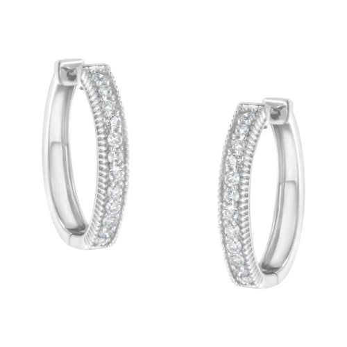 1.00 carat round diamond hoop earrings in 10k white gold bijoux-nyc direct