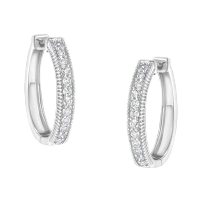 10KT White Gold Diamond Hoop Earring (1.00 cttw, H-I Color, I1-I2 Clarity) - Bijoux-NYC Direct