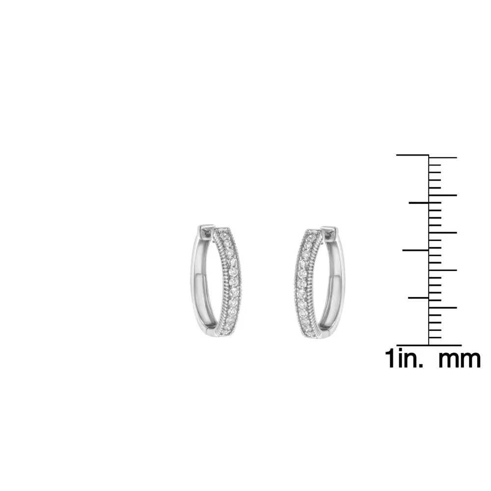 1.00 carat round diamond hoop earrings in 10k white gold bijoux-nyc direct
