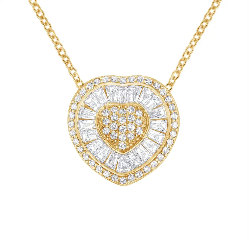 1/2 cttw diamond heart pendant necklace in 10k yellow gold bijoux-nyc direct