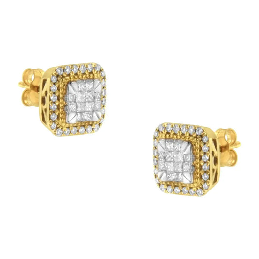 10KT Yellow Gold Diamond Stud Earrings (1/2 cttw, H-I Color, SI2-I1 Clarity) - Bijoux-NYC Direct