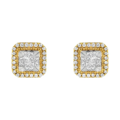 10KT Yellow Gold Diamond Stud Earrings (1/2 cttw, H-I Color, SI2-I1 Clarity) - Bijoux-NYC Direct