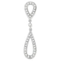 14k white gold 1/4 cttw diamond double teardrop pendant necklace bijoux-nyc direct