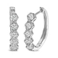 14k white gold 1/2 cttw diamond zig-zag milgrain geometric hoop earrings bijoux-nyc direct