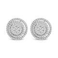 14k white gold 1 3/8 cttw diamond cluster double halo stud earrings bijoux-nyc direct