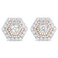 14k two tone gold 1 7/8 cttw double hexagon diamond earring jackets bijoux-nyc direct