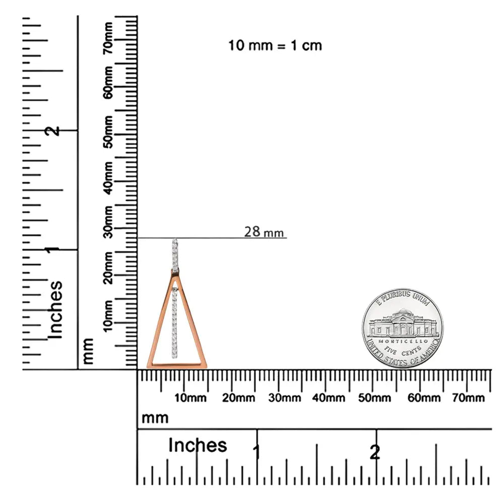 14k rose and white gold 1/8 cttw diamond windchime 18’’ pendant necklace (g h color si1 si2 clarity) necklaces/pendant/pendant