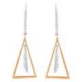14k two-tone gold 3/8 cttw diamond windchime drop earrings 1.6 inch bijoux-nyc direct