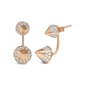 14k rose gold 1.00 cttw diamond double cone jacket stud earrings bijoux-nyc direct