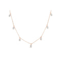 14k rose gold 1 3/8 cttw oval lab grown diamond dangle station necklace bijoux-nyc direct