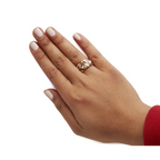 14K Rose Gold 1/3 Cttw Diamond and Pink Tourmaline Cigar Band Ring with White Enamel (G-H Color, SI1-SI2 Clarity) - Bijoux-NYC Direct