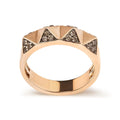 14k rose gold 1/4 cttw brown diamond pyramid band ring size 7 bijoux-nyc direct