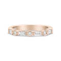 14k rose gold 3/8 cttw round and baguette diamond bridal band bijoux-nyc direct