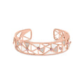 14k rose gold 5/8 cttw diamond pink tourmaline white enamel cuff bangle 7 bijoux-nyc direct