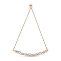 Diamond infinity and heart 14k rose gold plated silver bolo bracelet bijoux-nyc direct