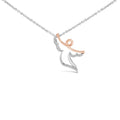 Diamond angel pendant necklace in 14k rose gold plated sterling silver bijoux-nyc direct