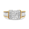 14k two-tone gold 1 1/2 cttw princess & baguette diamond engagement ring bijoux-nyc direct