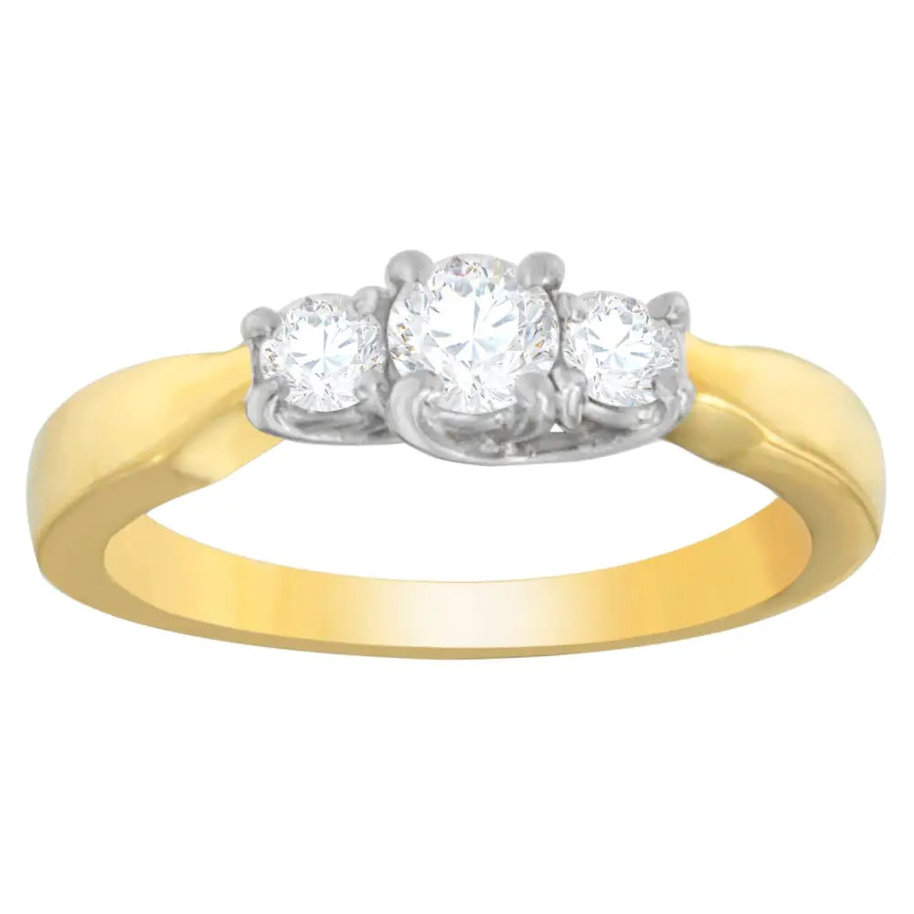 14k two-tone gold 1/2 cttw round diamond channel set ring bijoux-nyc direct