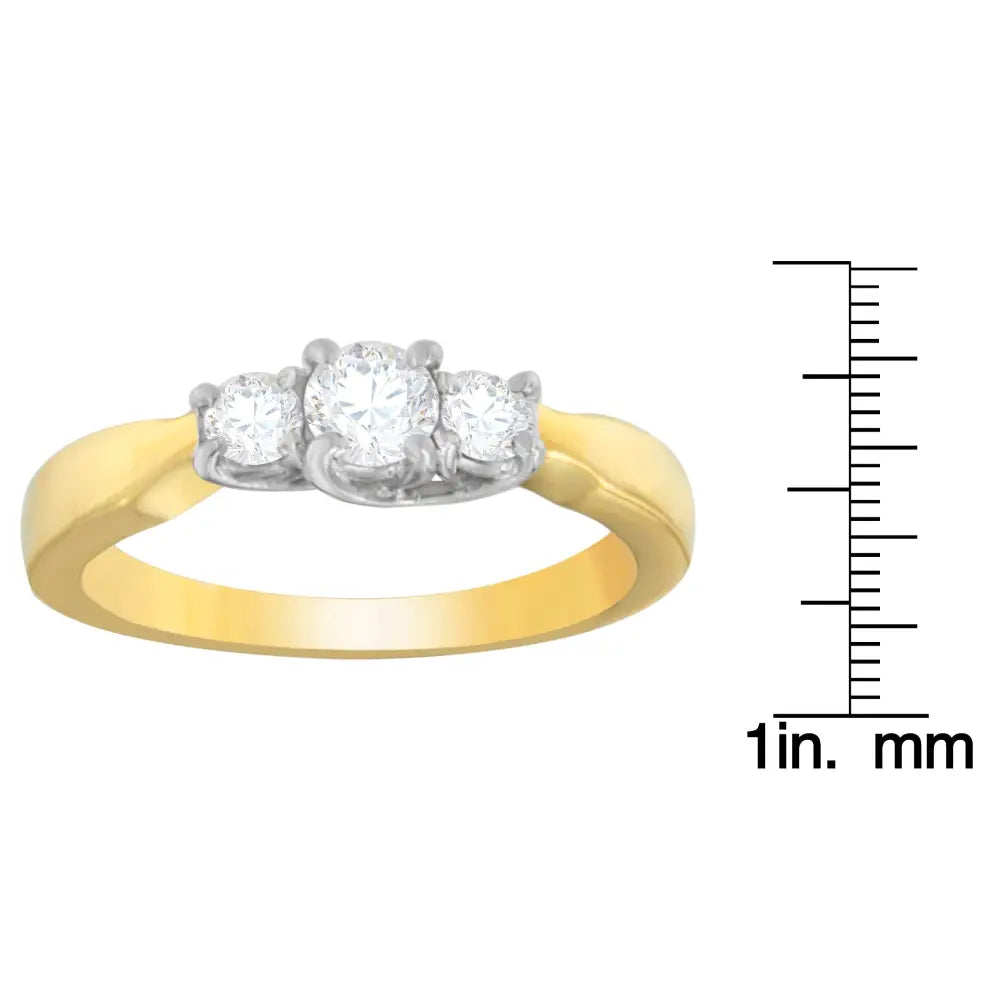 14k two-tone gold 1/2 cttw round diamond channel set ring bijoux-nyc direct